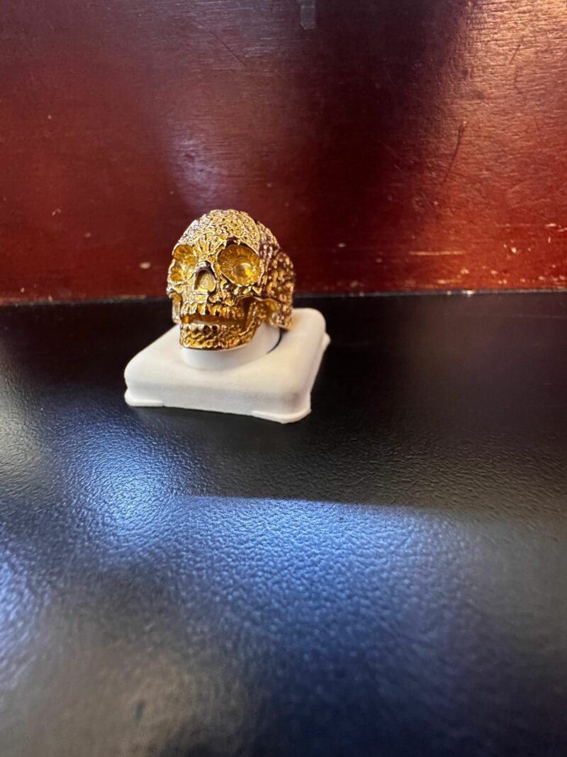 Head-Skull Gold Ring Style #6 | For Men. Any Size - Image 3